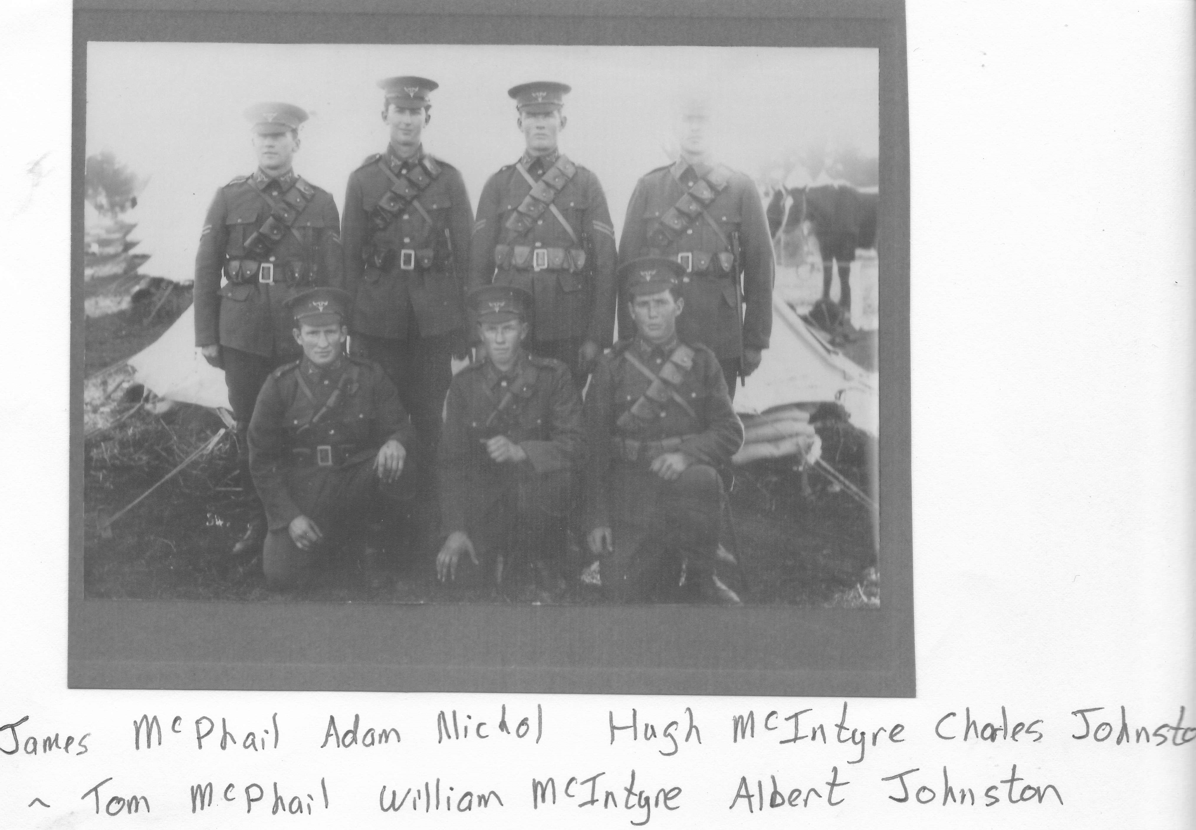 William Nichol Mcintyre with other local soldiers